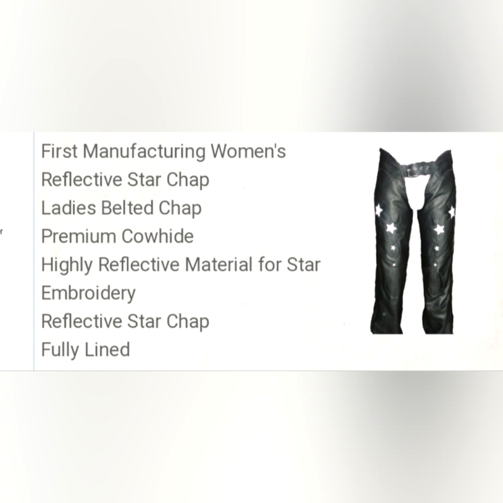 Women's Black Leather Chaps